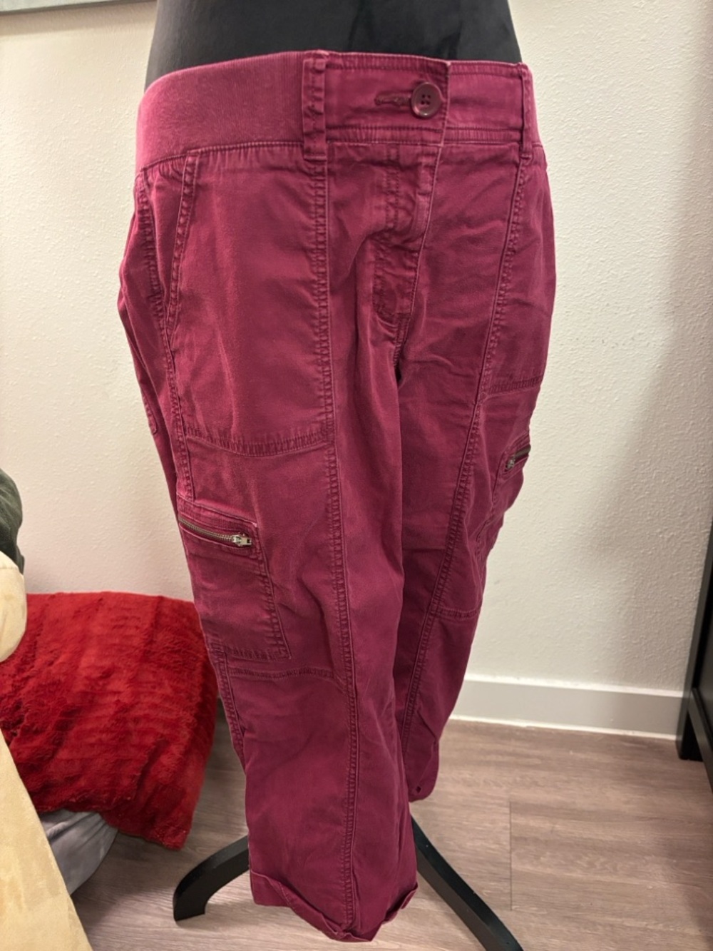 LOFT Berry Cargo Crop Pants